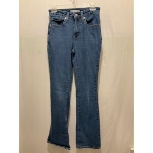 Levis 725 High Rise Bootcut Jeans Blue Denim Womens Size 27 High Waisted